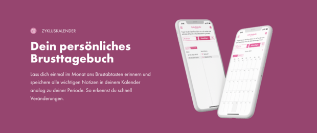 Eine Einladung unsere App zu nutzen mit enem Bild auf dem zwei Modbiltelefone abgebildet sind.